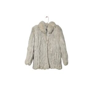 Saga Fox Womens Luxury Fur Jacket Cream White Size M
